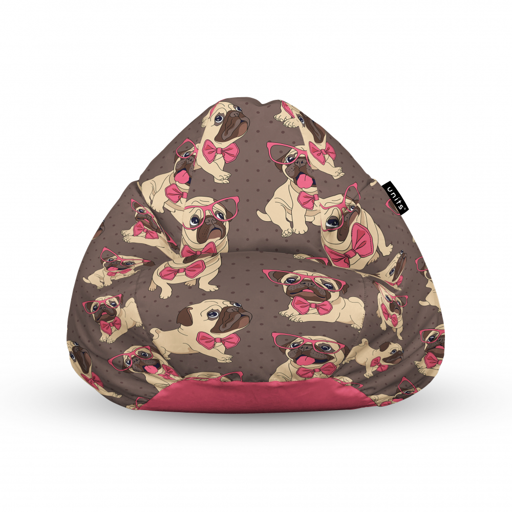 Fotoliu units puf bean bags tip para impermeabil cu maner pugs cu ochelari