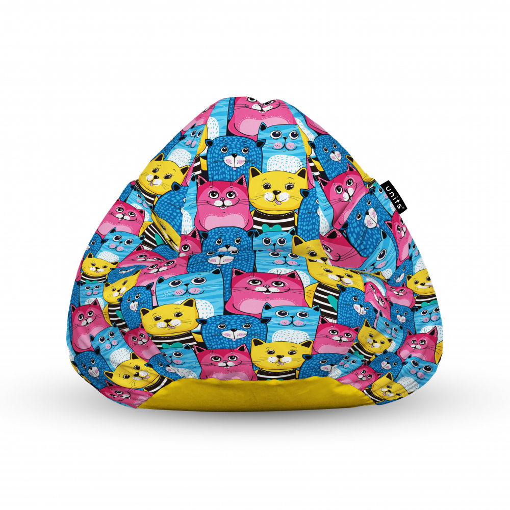 Fotoliu units puf bean bags tip para impermeabil cu maner smiley cats