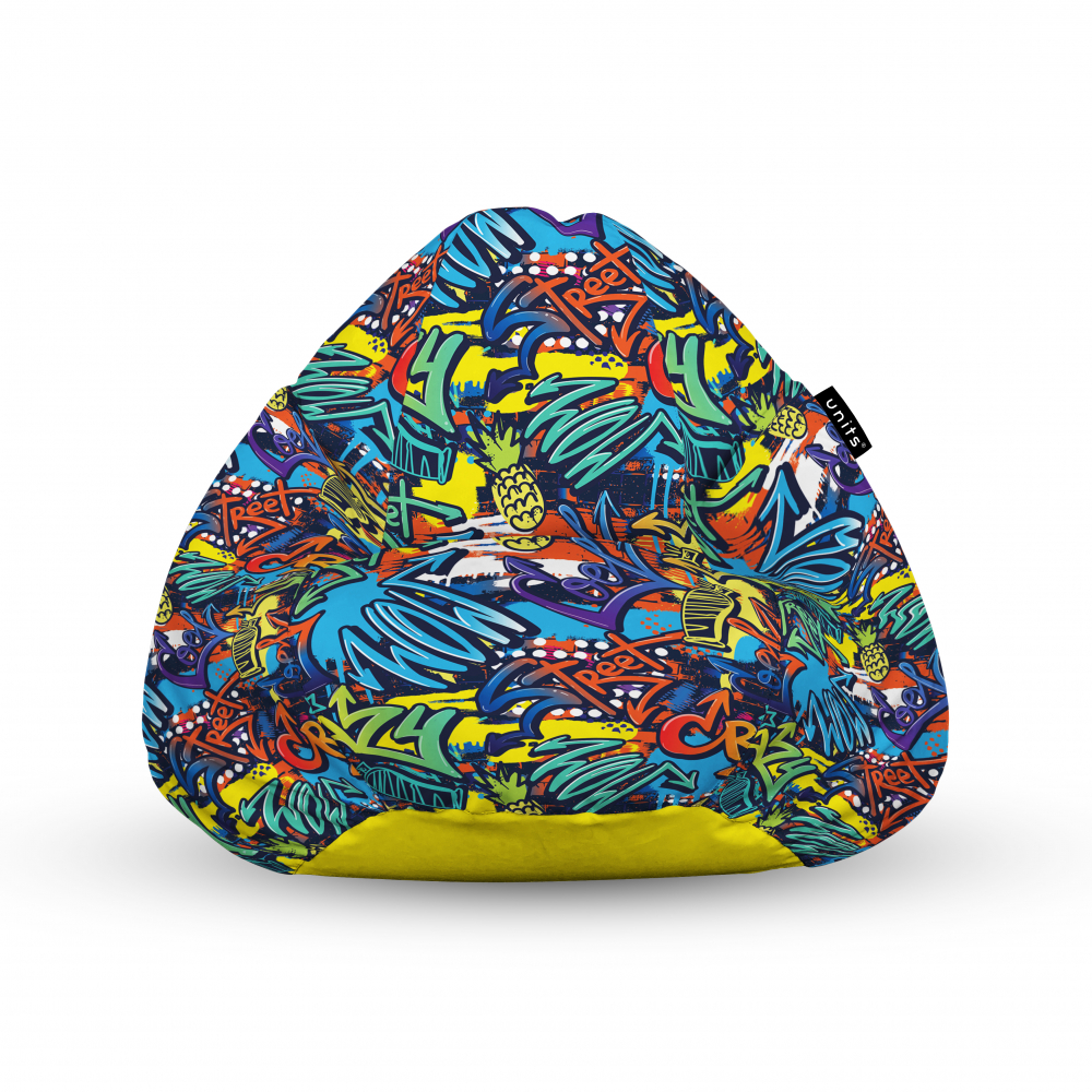 Fotoliu units puf bean bags tip para impermeabil cu maner street graffiti