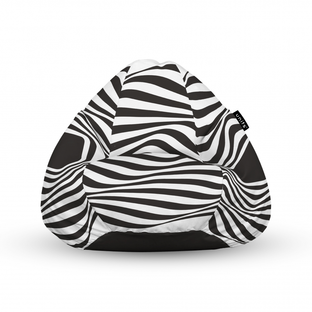 Fotoliu Units Puf Bean Bags tip para impermeabil cu maner abstract zebra