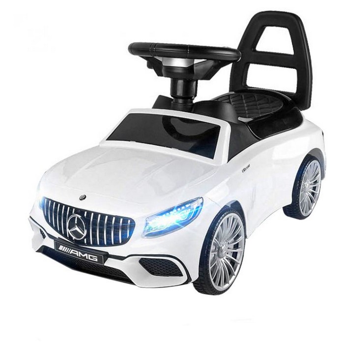 Masinuta de impins cu led si sunete Mercedes S65 AMG alb Alb imagine noua responsabilitatesociala.ro