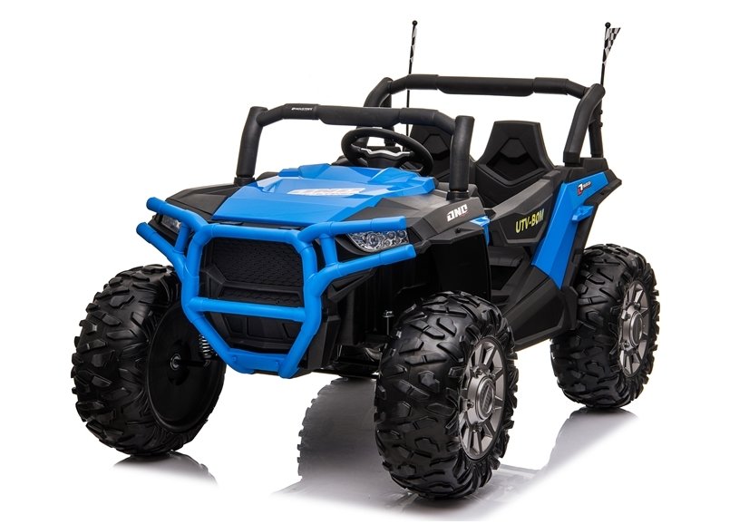 Masinuta electrica 4x4 cu roti din cauciuc EVA Nichiduta UTV Bom Blue - 3