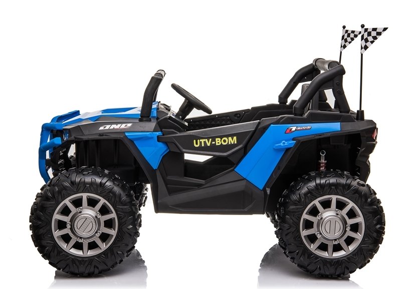 Masinuta electrica 4x4 cu roti din cauciuc EVA Nichiduta UTV Bom Blue - 4