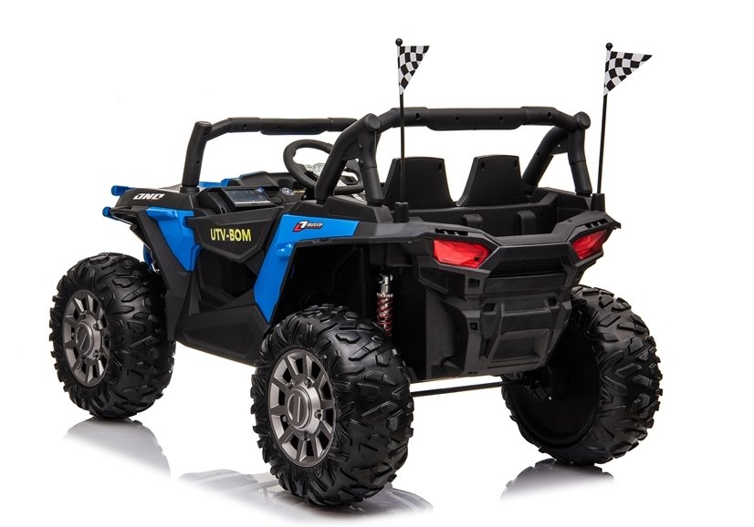 Masinuta electrica 4x4 cu roti din cauciuc EVA Nichiduta UTV Bom Blue - 5