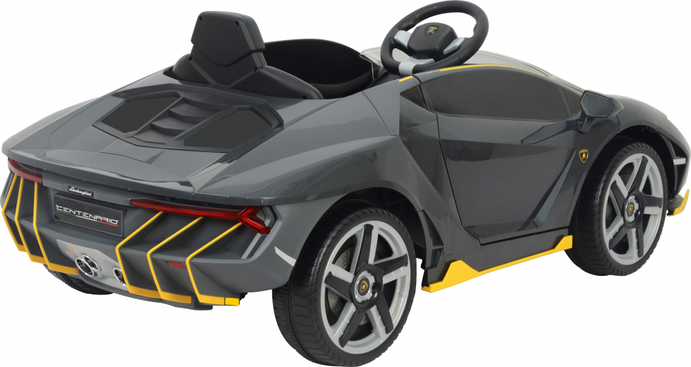 Masinuta electrica cu roti EVA si scaun piele Lamborghini Centenario Grey carbon - 3