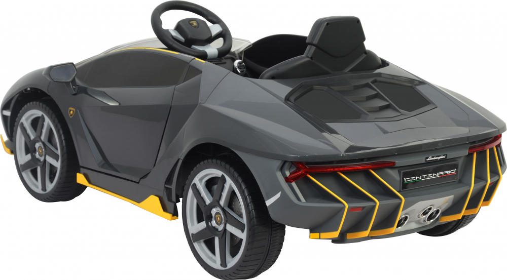 Masinuta electrica cu roti EVA si scaun piele Lamborghini Centenario Grey carbon - 4