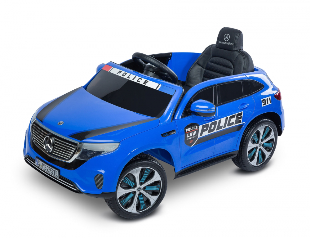 Masinuta electrica cu telecomanda Toyz Mercedes-Benz EQC Police albastra 12V - 2