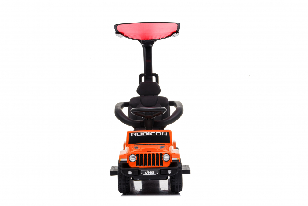 Masinuta fara pedale cu maner parental Jeep Wrangler Orange Jeep imagine noua