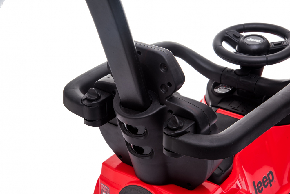 Masinuta fara pedale cu maner parental Jeep Wrangler Red - 1