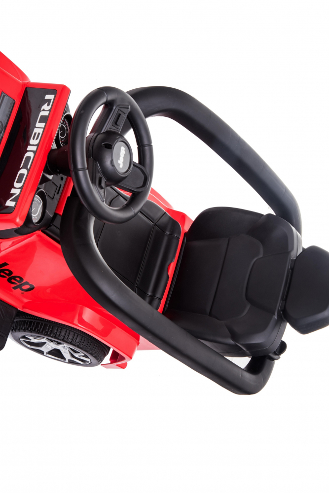 Masinuta fara pedale cu maner parental Jeep Wrangler Red - 2