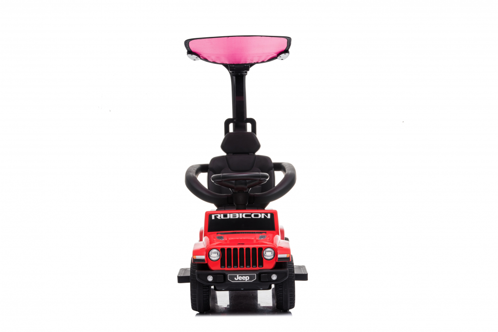 Masinuta fara pedale cu maner parental Jeep Wrangler Red - 4