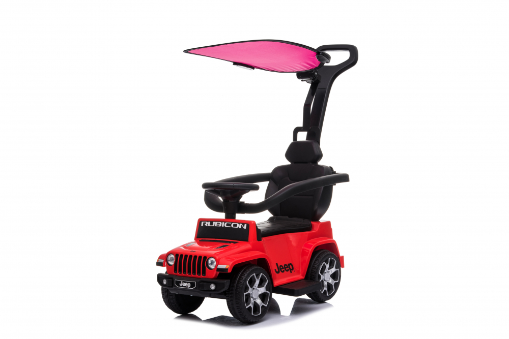 Masinuta fara pedale cu maner parental Jeep Wrangler Red - 5