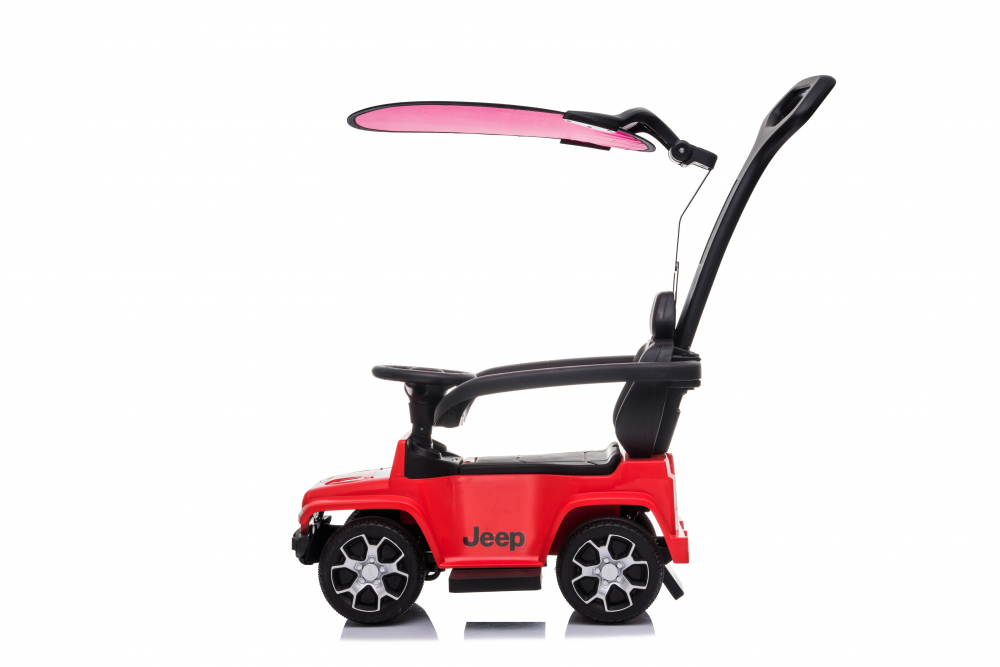 Masinuta fara pedale cu maner parental Jeep Wrangler Red - 6