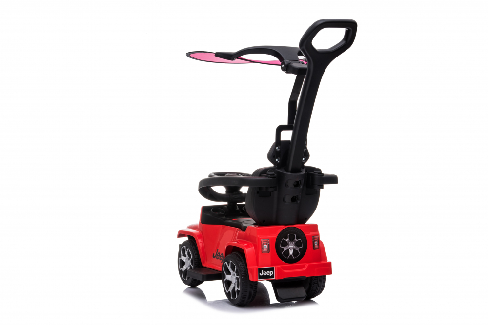 Masinuta fara pedale cu maner parental Jeep Wrangler Red - 7