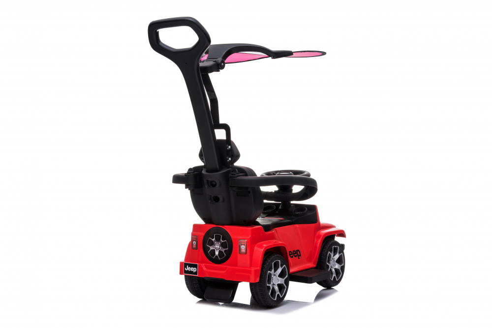 Masinuta fara pedale cu maner parental Jeep Wrangler Red - 9