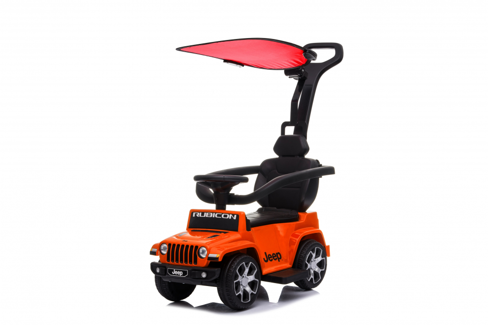 Masinuta electrica cu maner parental si roti EVA Jeep Wrangler Orange - 1