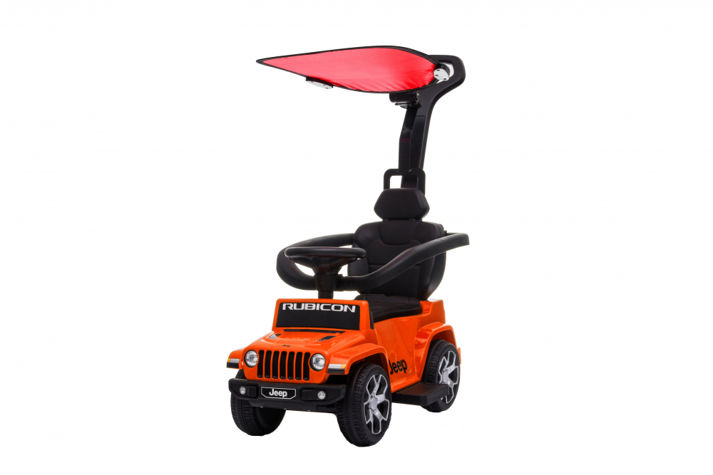Masinuta electrica cu maner parental si roti EVA Jeep Wrangler Orange - 7