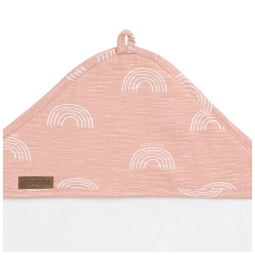 Prosop cu gluga jollein rainbow-pale-pink 100x100 cm