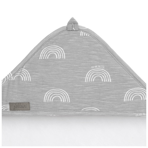 Prosop cu gluga jollein rainbow-stone-grey 100x100 cm