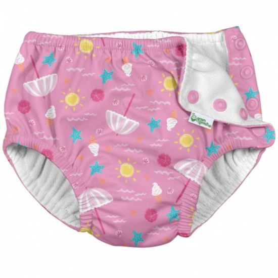 Scutec refolosibil pentru inot si antrenament la olita iplay pink beach day 12 luni
