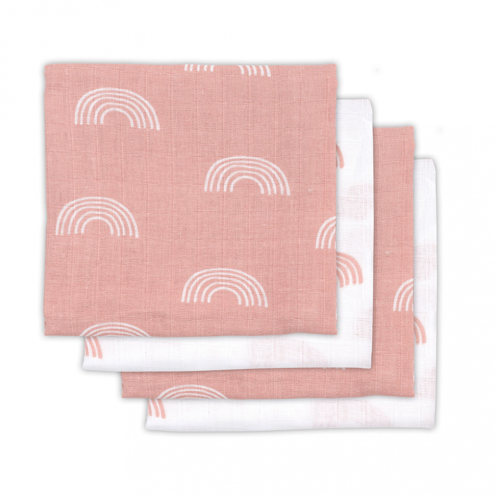 Set 4 scutece hidrofile jollein 70x70 cm roz