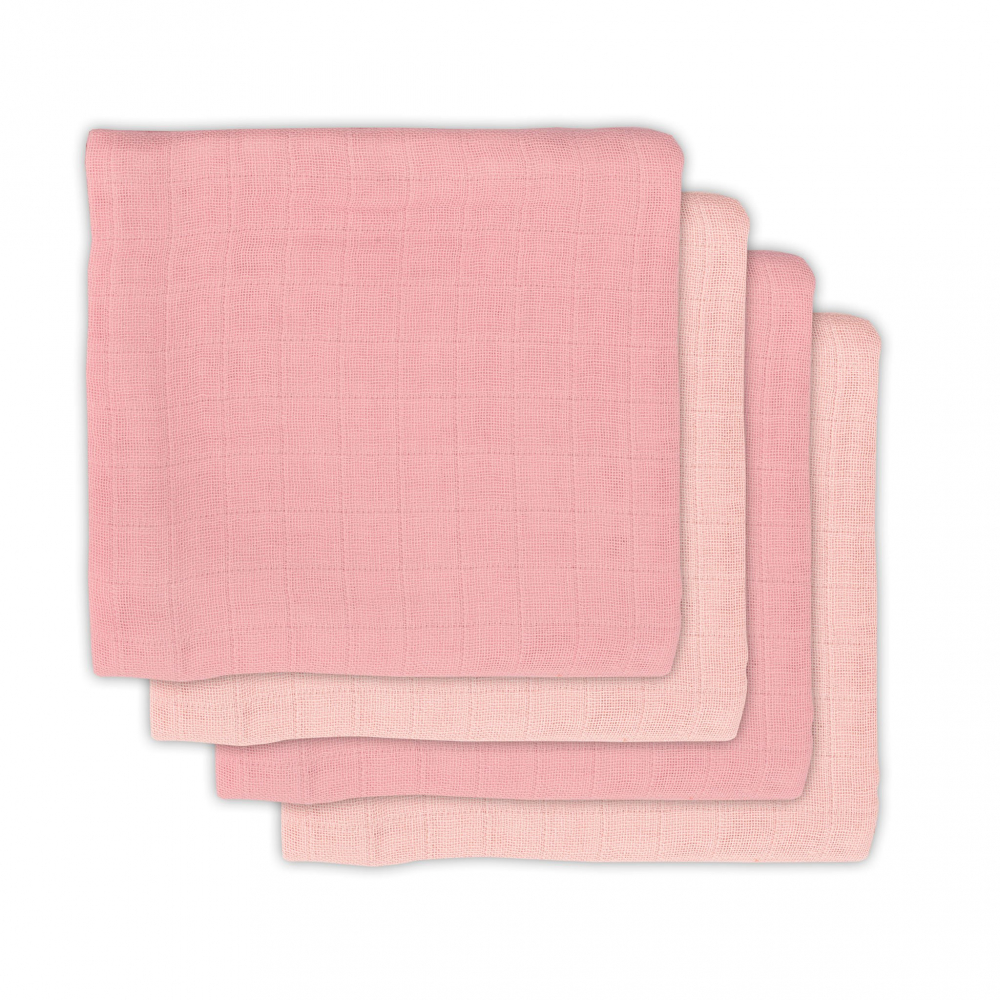 Set 4 scutece hidrofile fibra de bambus jollein 70x70 cm roz