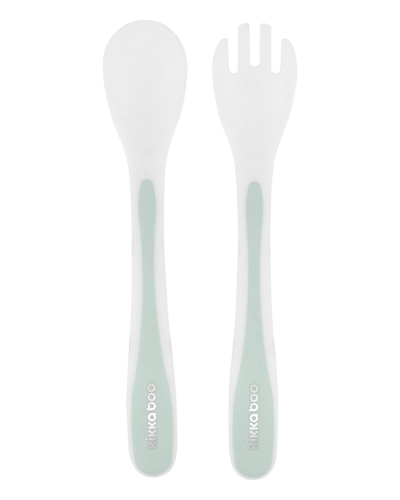 Set lingurita si furculita kikkaboo mint