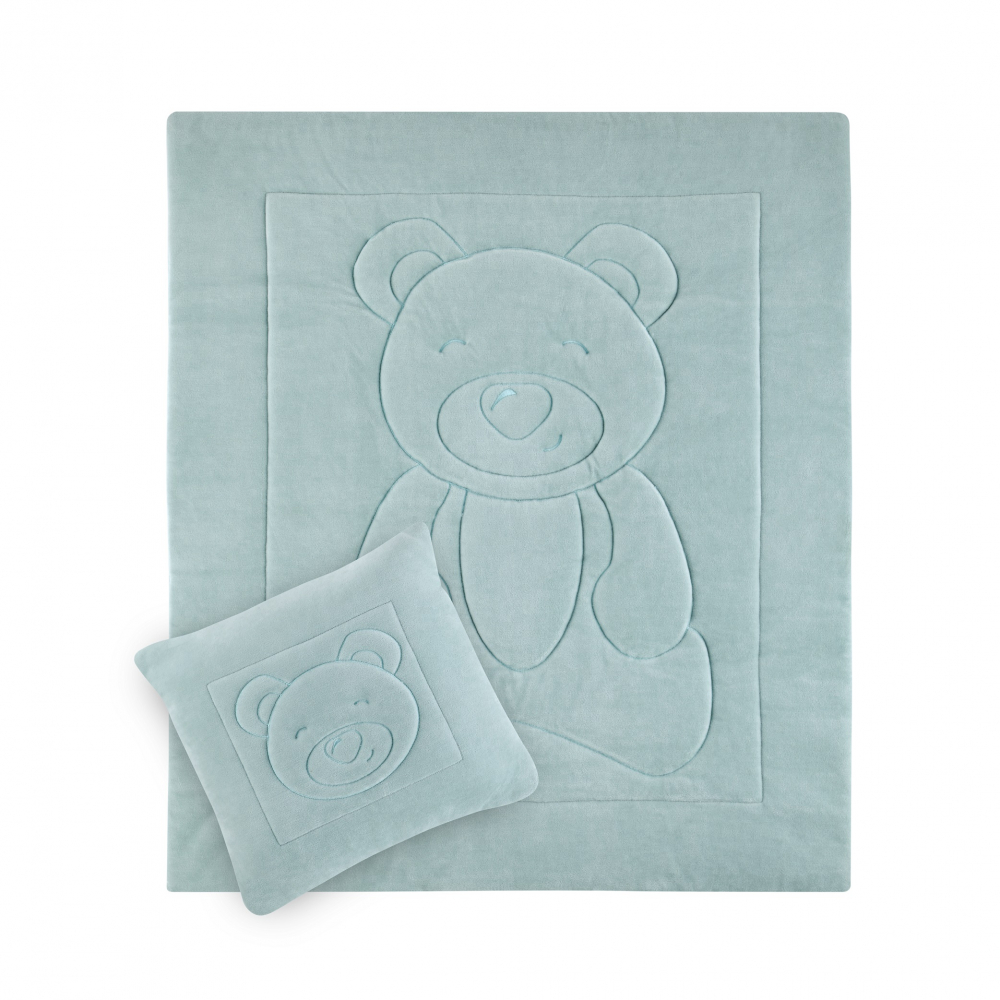 Set pernuta BabyJem Bear Green si paturica din plus - 1 | YEO