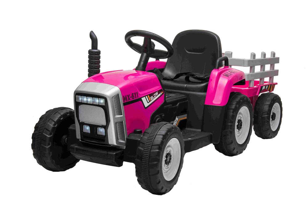 Tractor electric 12V cu remorca Nichiduta Farmer Pink - 11