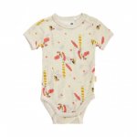 Body summertime cu maneci scurte din amestec bambus si lana merinos Lantana 80 cm