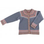Cardigan din lana merinos tricotata Iobio Lily Grey-Blue 86/92