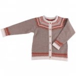 Cardigan din lana merinos tricotata Iobio Lily Beige Melange 74/80