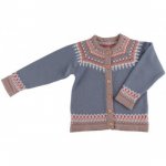 Cardigan din lana merinos tricotata Iobio Lily Grey-Blue 110/116