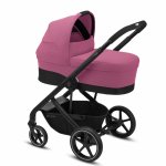 Carucior Cybex Balios S Lux 2 in 1 cadru negru Magnolia Pink