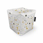 Fotoliu Units Puf Bean Bags tip cub impermeabil Memphis alb cu galben