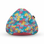 Fotoliu Units Puf Bean Bags tip para impermeabil cu maner invazia pisicilor albastru