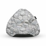 Fotoliu Units Puf Bean Bags tip para impermeabil cu maner pietre albe