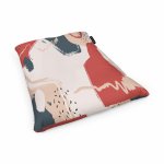 Fotoliu Units Puf Bean Bags tip perna impermeabil bej cu model rosu si gri