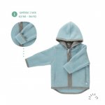 Jacheta din lana merinos organica fleece cu fermoar si buzunare Iobio Milo Celestial Blue 62/68