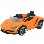 Masinuta electrica cu roti EVA  si scaun piele Lamborghini Centenario Orange