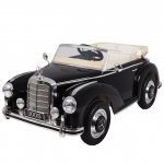 Masinuta electrica de epoca cu scaun din piele si roti EVA Mercedes Benz 300S Paint Black
