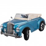 Masinuta electrica de epoca cu scaun din piele si roti EVA Mercedes Benz 300S Paint Blue
