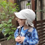 Palarie din bumbac organic cu protectie pentru urechi si snur Pickapooh Tom Linen 52