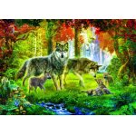 Puzzle Bluebird Summer Wolf Family 1.000 piese