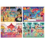 Puzzle Educa Multi 4 Junior Park Attractions + ChildrenS Party 20/40/60/80 piese