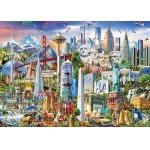 Puzzle Educa North America Landmarks 1500 piese include lipici puzzle