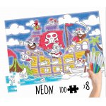 Puzzle de colorat Educa Pirates Colouring Puzzle 100 piese