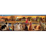 Puzzle panoramic Educa Cats In The Landing Hall 1000 piese include lipici