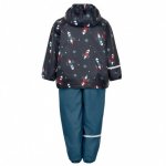 Set jacheta+pantaloni de vreme rece, ploaie si windstopper CeLaVi Rocket Blue 80 cm