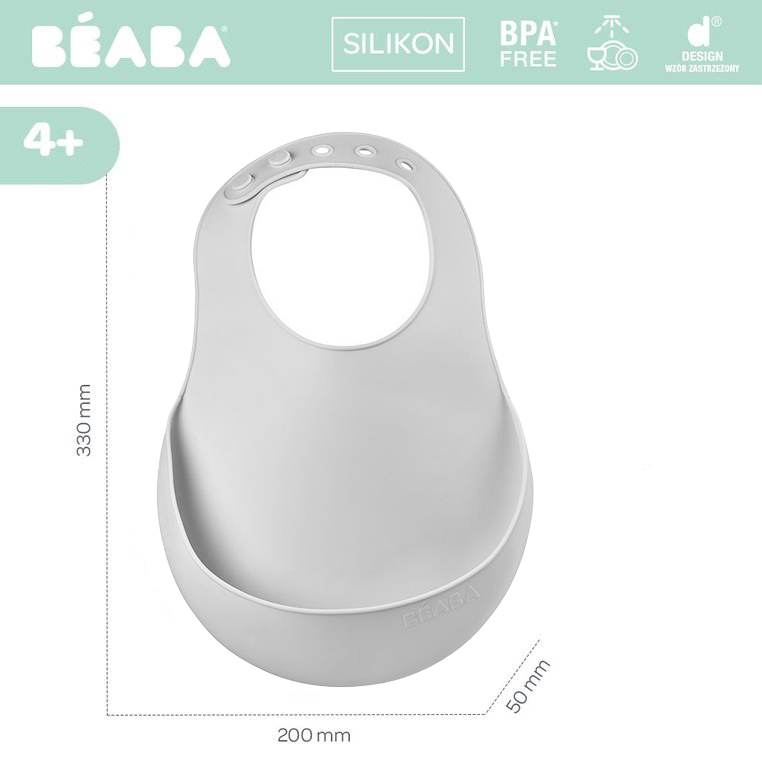 Baveta silicon Beaba Light Grey - 2 | YEO